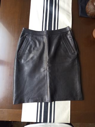 Falda piel negra vintage