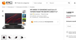HP OMEN 17-CB1003NS i7/16GB/1TB SSD/RTX 2060 ACEPT