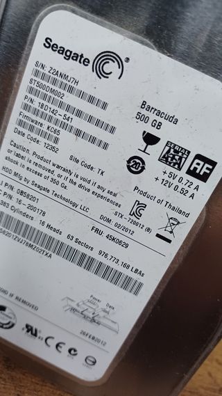 Lote 10 discos duros 500 GB HDD PC