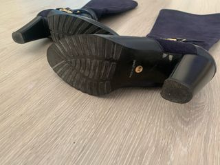 Botas de piel azul marino