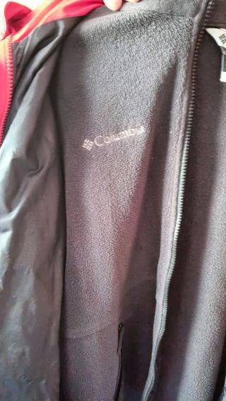 Abrigo cortavientos+Forro Polar rojo y negro #Colu