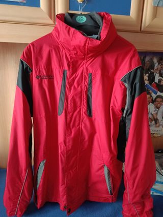 Abrigo cortavientos+Forro Polar rojo y negro #Colu