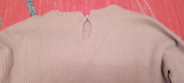 Maglione donna colletto con perline