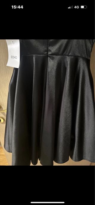 Vestito satin lucido nero nuovo