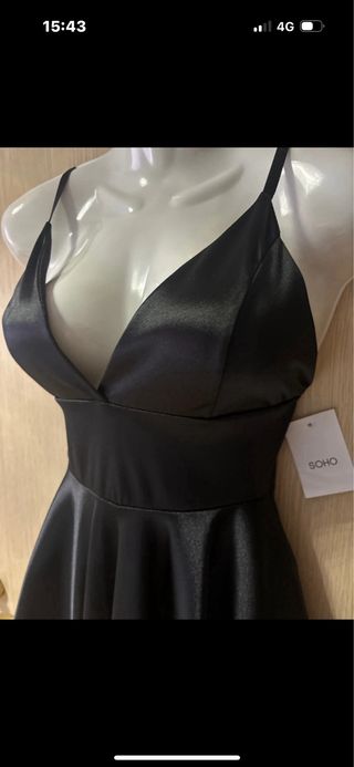 Vestito satin lucido nero nuovo