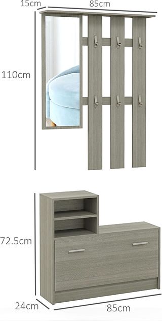 Set 4 in 1 Mobili da Ingresso con Appendiabiti, Sp