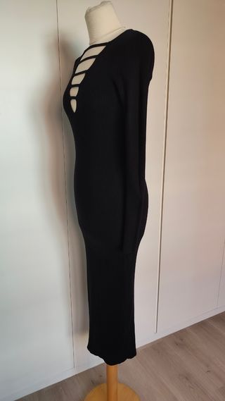 Vestido NUEVO negro largo midi S 36