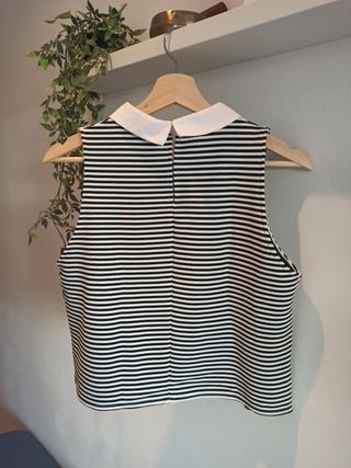 Blusa sin mangas marinero-ZARA-Trafaluc