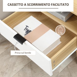 Comodino con Cassetto Estraibile e Ripiano Aperto,