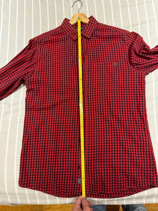 Camisa de hombre, cuadros rojos y negros, Talla M