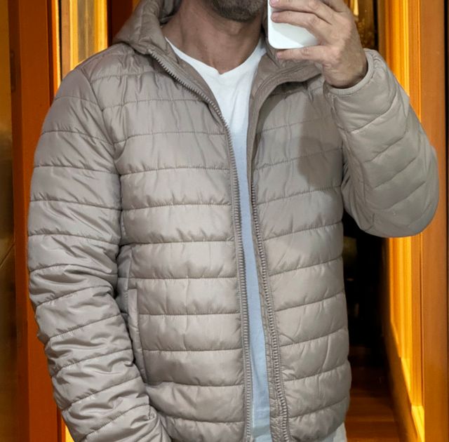 Chaqueta hombre, acolchada beige, talla L