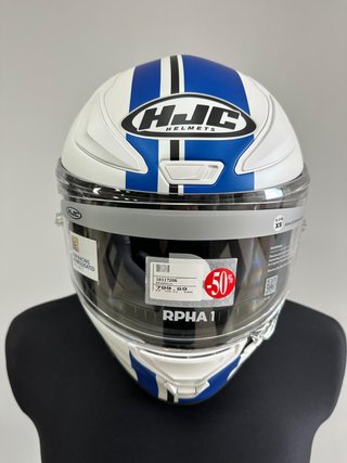 CASCO HJC RPHA 1 SENIN BLANCO Y AZUL