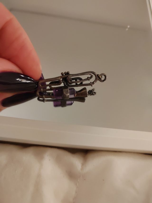 Colgante plata trompeta y amatista