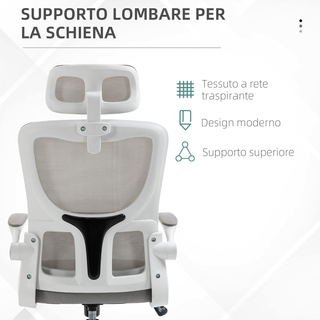 Sedia da Ufficio Ergonomica con Supporto Lombare,