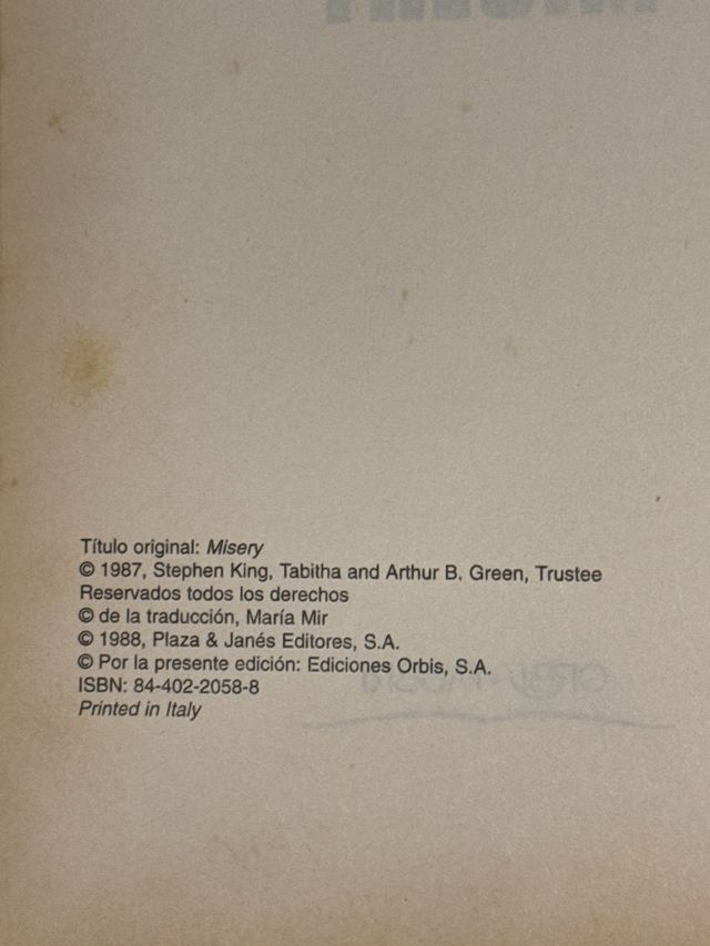 Misery (Stephen King, 1987)