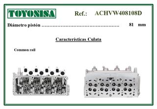 Culata Nueva Desnuda Volkwagen CBAA ; CBBA