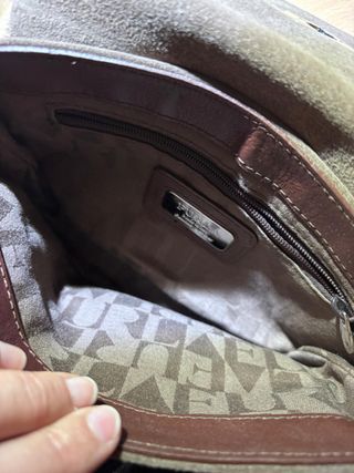 Bolso Furla de ante y pelo marron