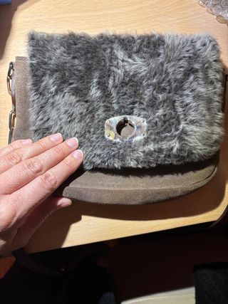 Bolso Furla de ante y pelo marron