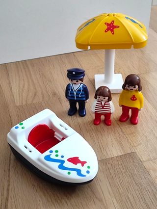 PLAYMOBIL 123 FAMILIA MARINERA CON BARCA
