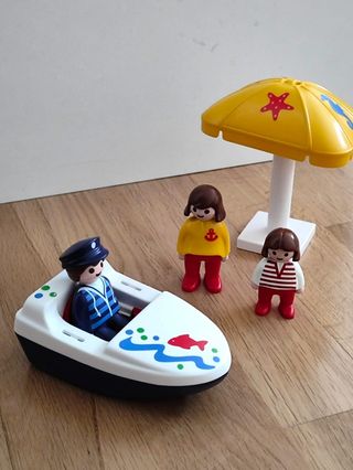 PLAYMOBIL 123 FAMILIA MARINERA CON BARCA
