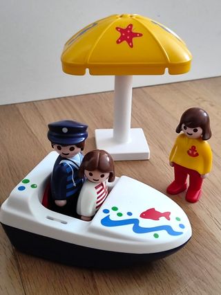 PLAYMOBIL 123 FAMILIA MARINERA CON BARCA