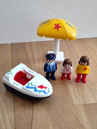 PLAYMOBIL 123 FAMILIA MARINERA CON BARCA