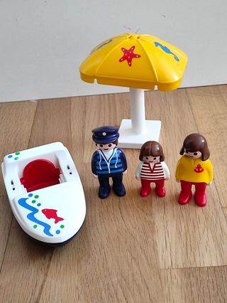 PLAYMOBIL 123 FAMILIA MARINERA CON BARCA