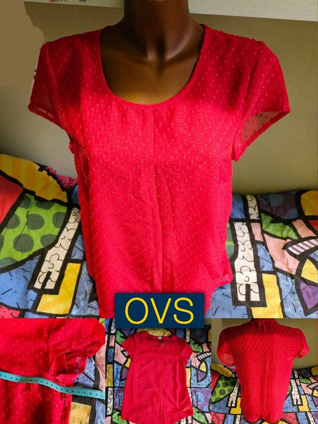 Maglia a maniche corte rossa OVS taglia XL