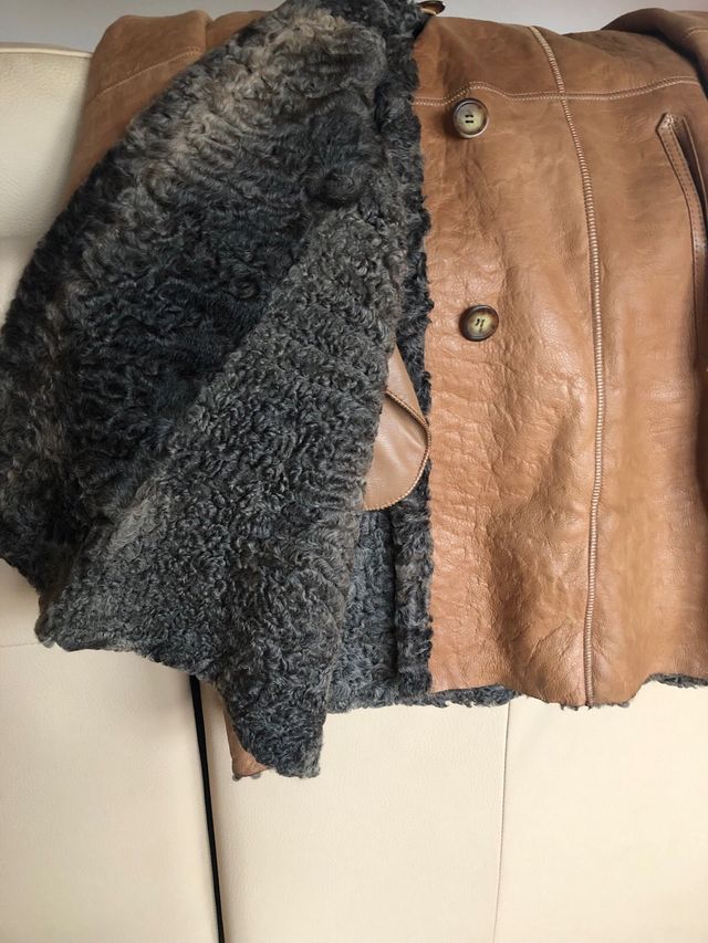 Abrigo de piel con forro de Astracán