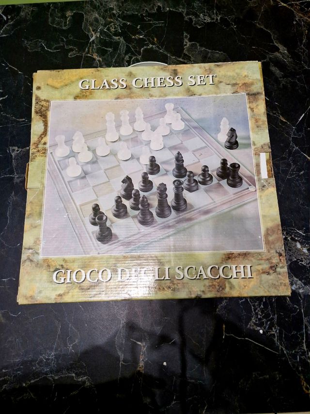 Scacchiera in vetro da esposizione,nuova