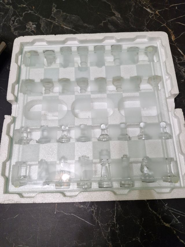 Scacchiera in vetro da esposizione,nuova