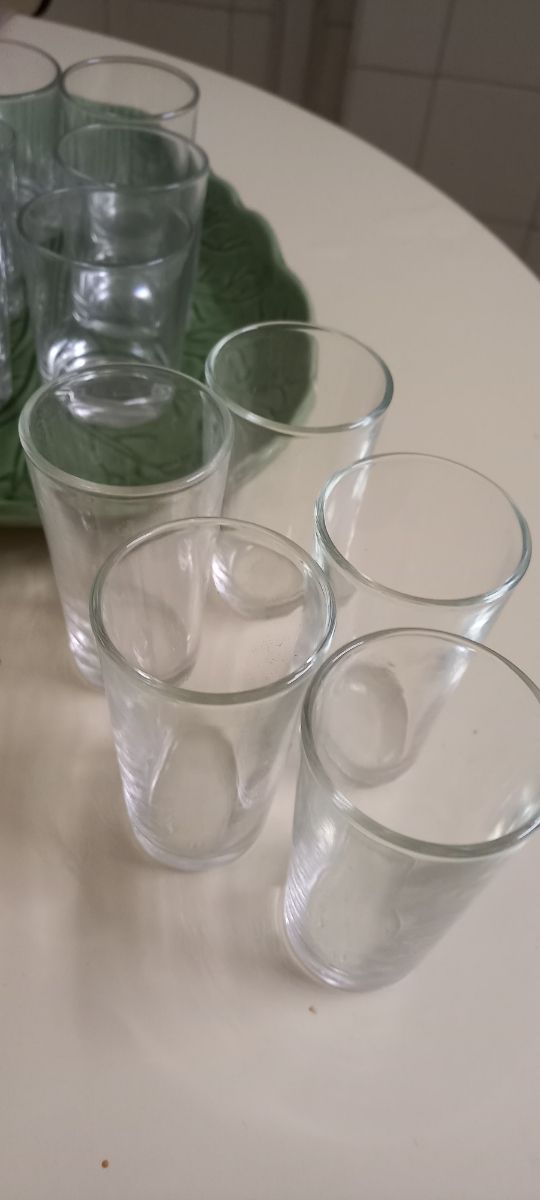 Lote de vasos de cristal.y fuentes .