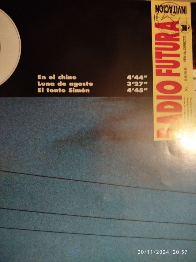 Vinilo El directo de Radio futura