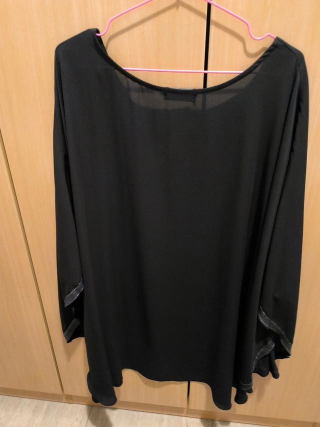 Blusón negro no transparenta