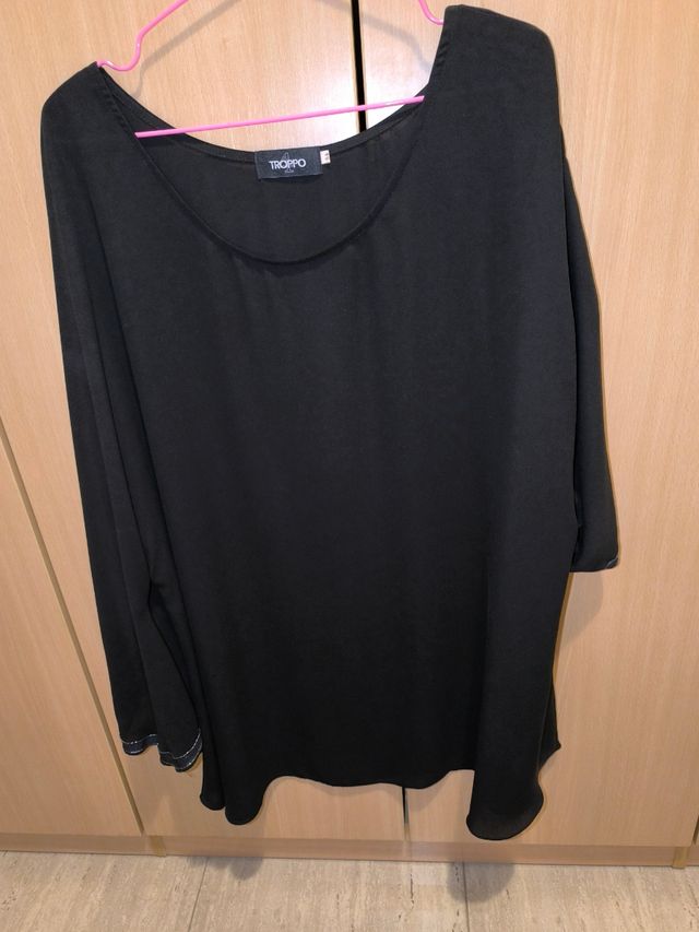 Blusón negro no transparenta