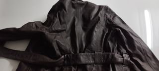 Chaqueta de piel Cortefiel marrón