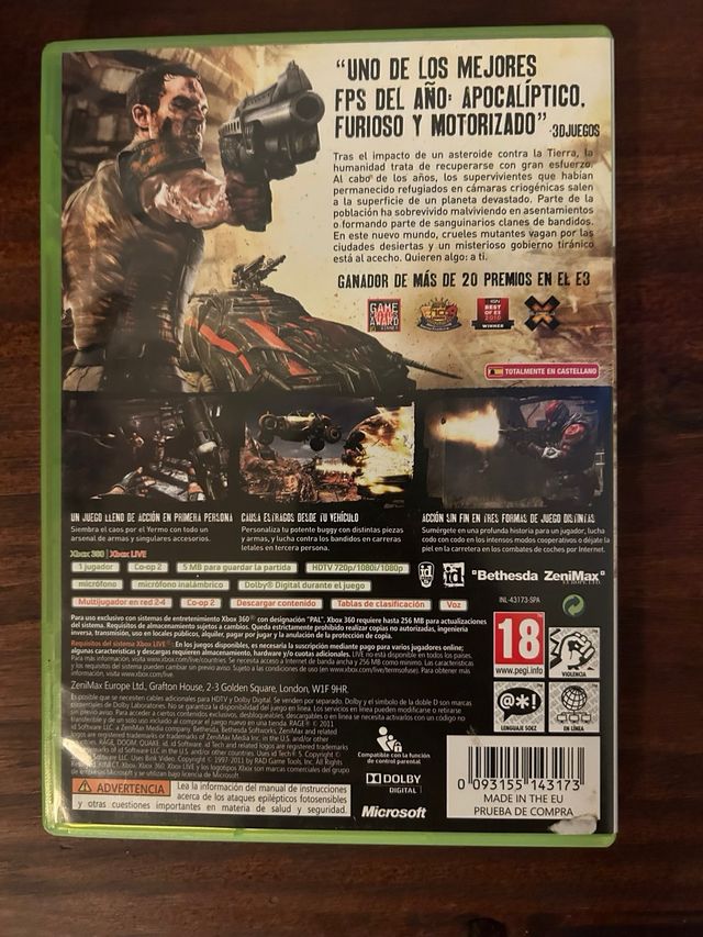 Juego xbox360-Rage anarchy edition