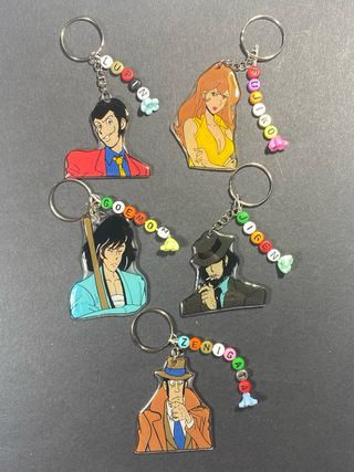 5 portachiavi in resina Lupin the 3 dr