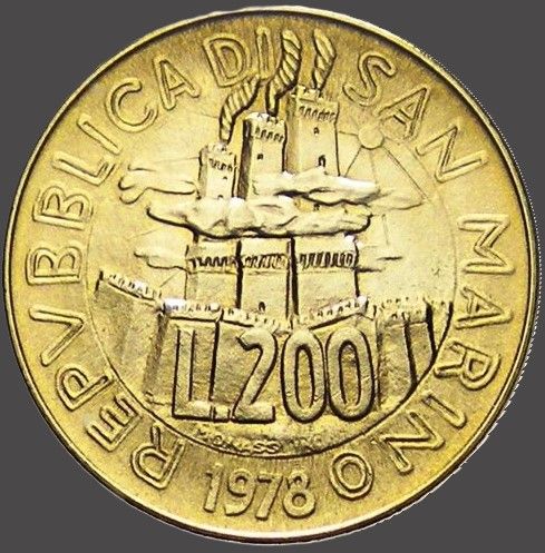SAN MARINO 200 LIRE 1978 " LA TESSITRICE"