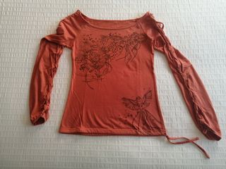 Camiseta de manga larga naranja 