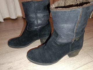 Botines de piel-ante, negros