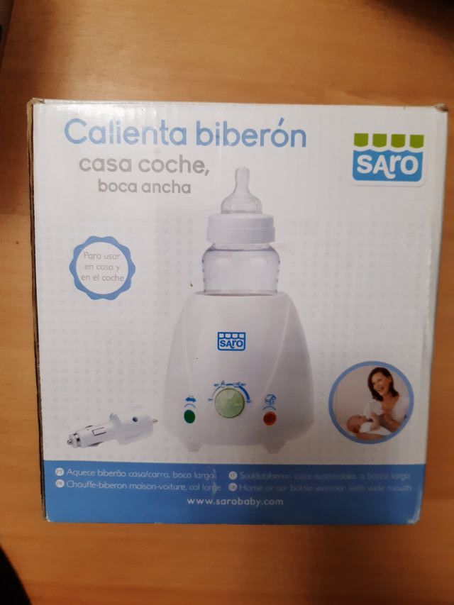 Calienta biberón para casa y coche con boca ancha.