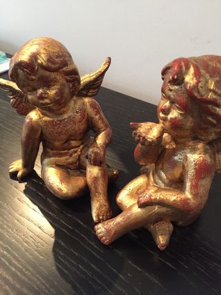 Dupla de anjos dourados