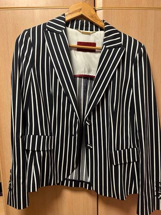 Chaqueta rayas blanca y azul BURBERRY mujer