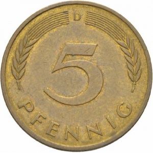 5 Pfenning 1984 Germania zecca D