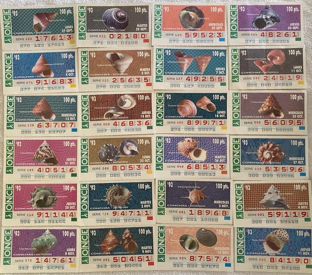 Cupones ONCE 1993 - 1994 CONCHAS