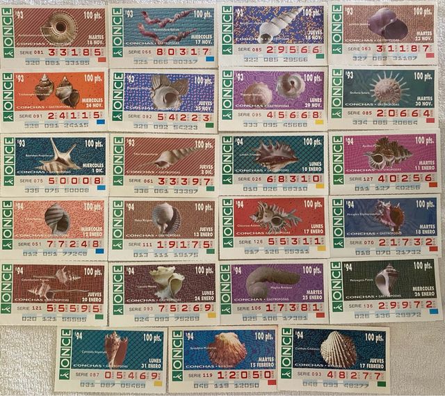 Cupones ONCE 1993 - 1994 CONCHAS