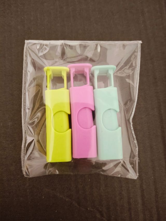 Pack 3 Clips para cerrar bolsas.