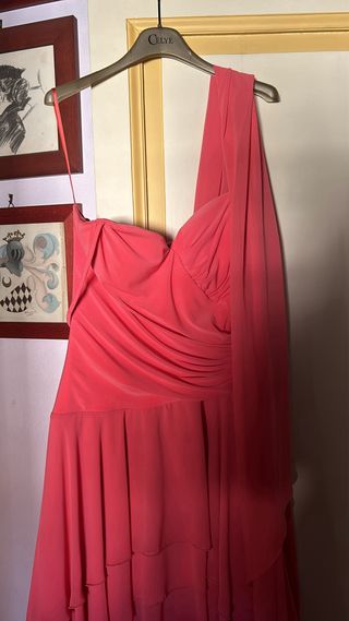 Vestito cerimonia color pesca