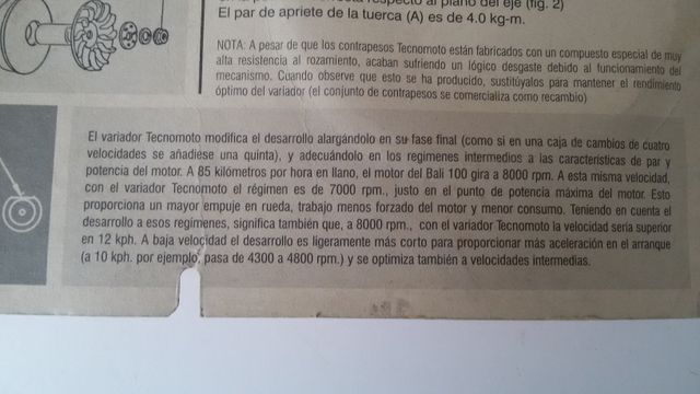 RAMPA DE VARIADOR TECNOMOTO PARA HONDA BALI 100